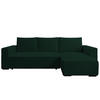 ECKSOFA CUDDY L, Eckcouch in L-Form mit Schlaffunktion und Bettkasten, Farbe: Grün, Cordstoff, Ottomane Rechts - Grün, Textil (240/140cm) - Storez24