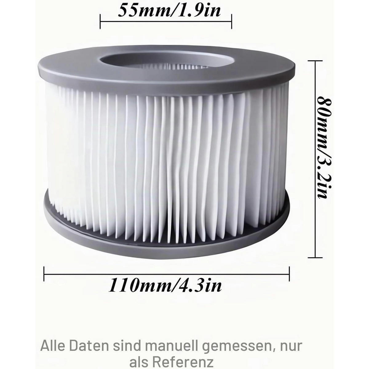 ERSATZFILTER 12er Set für Whirlpool ab 2020 - Schwarz, Textil (5/6/6cm)