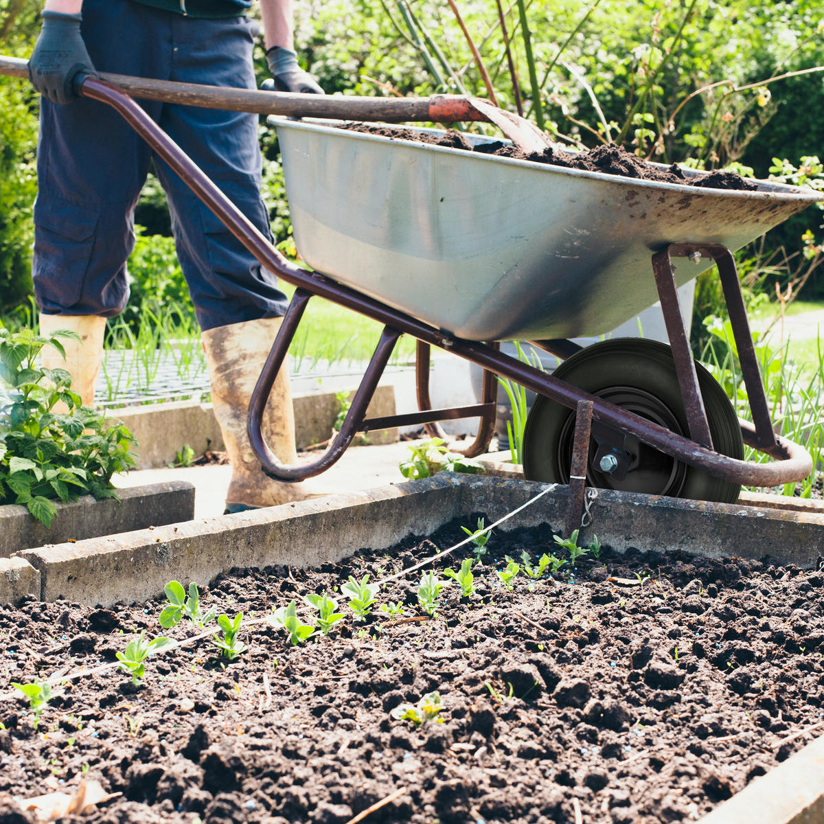 SCHUBKARRENRAD - Schwarz, Kunststoff/Metall (37/37/22.5cm) - Relaxdays