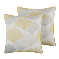 DEKOKISSEN 2er-Set Hellgrau 45/45 cm Candytuft - Hellgrau, Textil (45/45cm) - Beliani