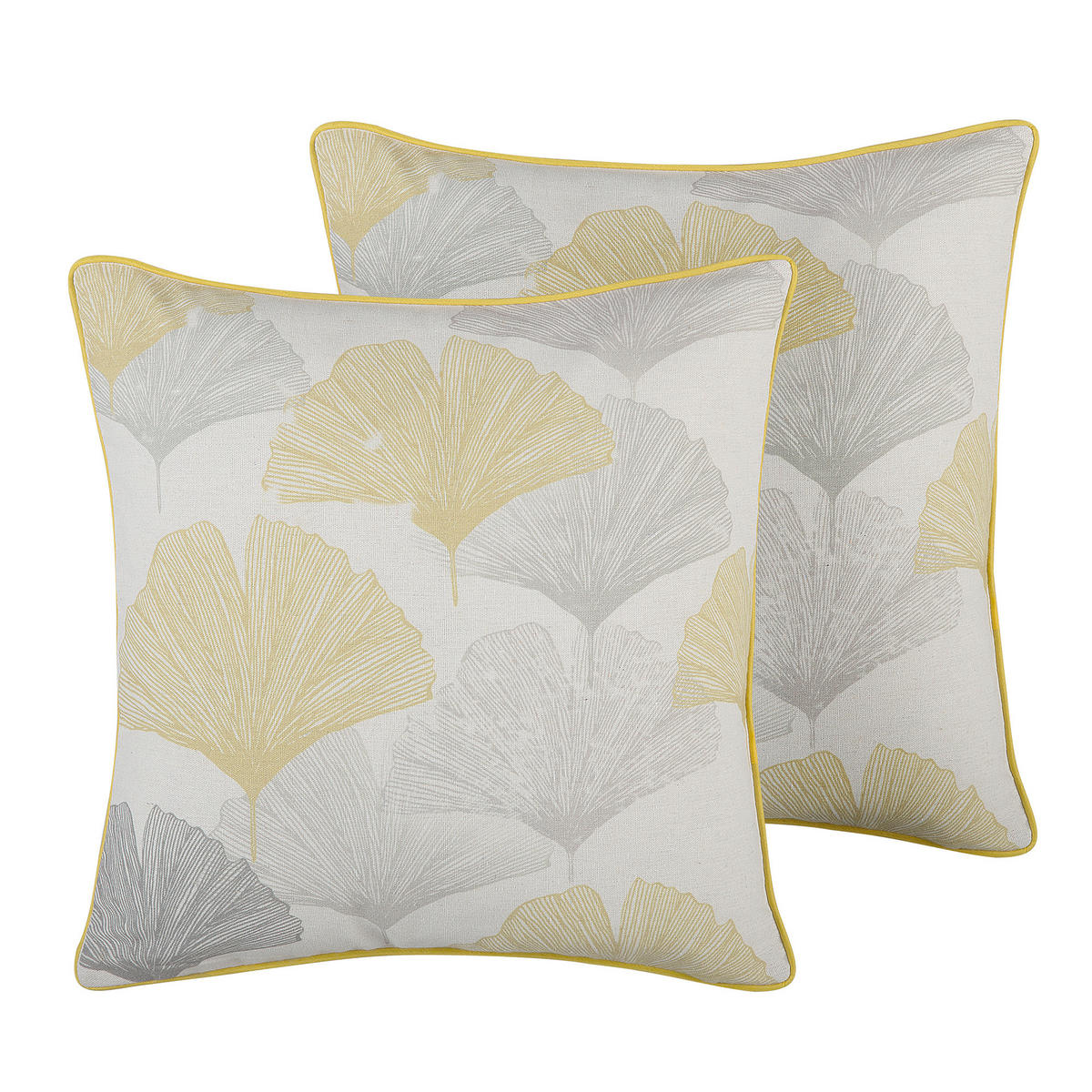 DEKOKISSEN 2er-Set Hellgrau 45/45 cm Candytuft - Hellgrau, Textil (45/45cm) - Beliani