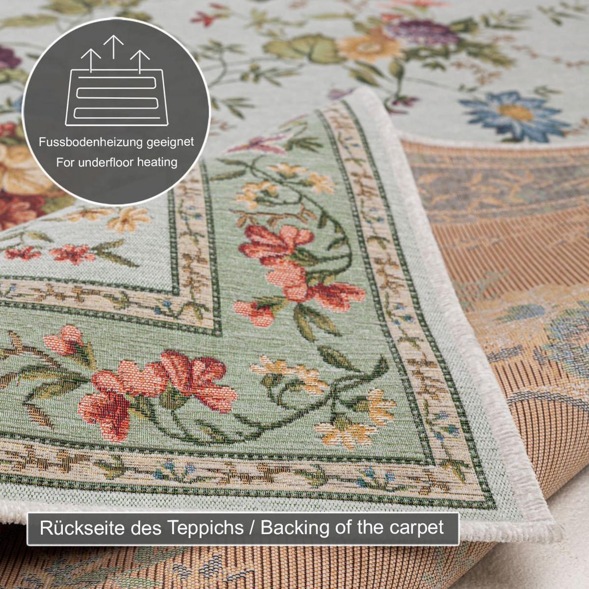 FLACHWEBTEPPICH Flomi 120x170 cm - Mintgrün, Textil (120/170cm) - THEKO