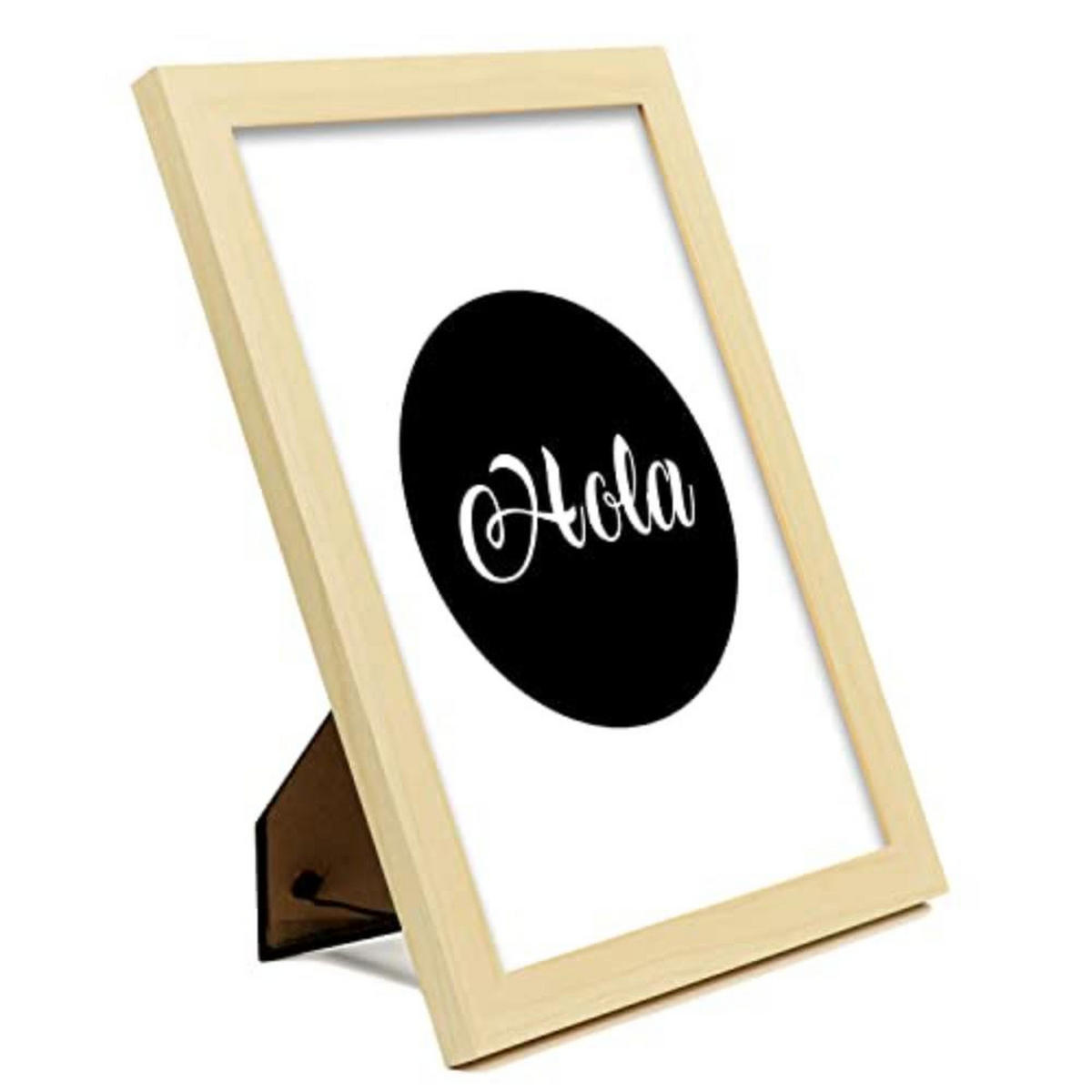 POSTER Set mit 4 Hallo TypografieStil A4 Rahmen aus hellem Holz - Beige, Papier (29.7/3cm) - Nacnic