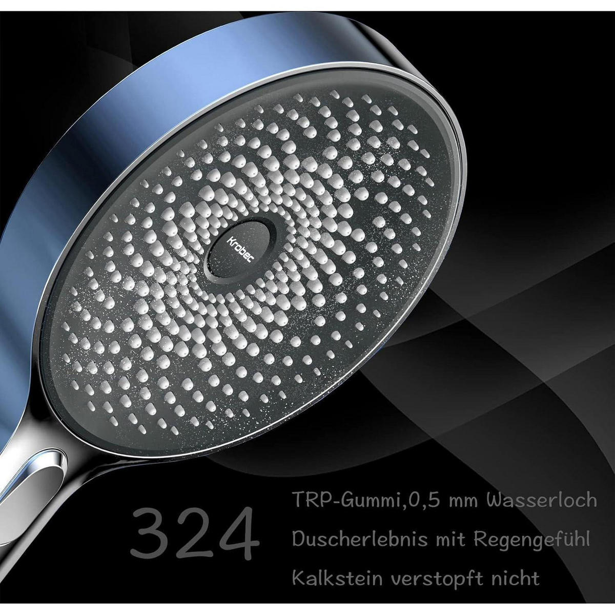 HANDBRAUSE 130 mm mit 3 Strahlarten Chrom - Silberfarben, Kunststoff (13/6/26cm)
