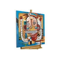 RUČNE MAĽOVANÝ AKRYLOVÝ OBRAZ 80/80 cm, viacfarebný, abstraktný dekoratívny motív - viacfarebná, drevo/textil (80/80cm) - KUNSTLOFT