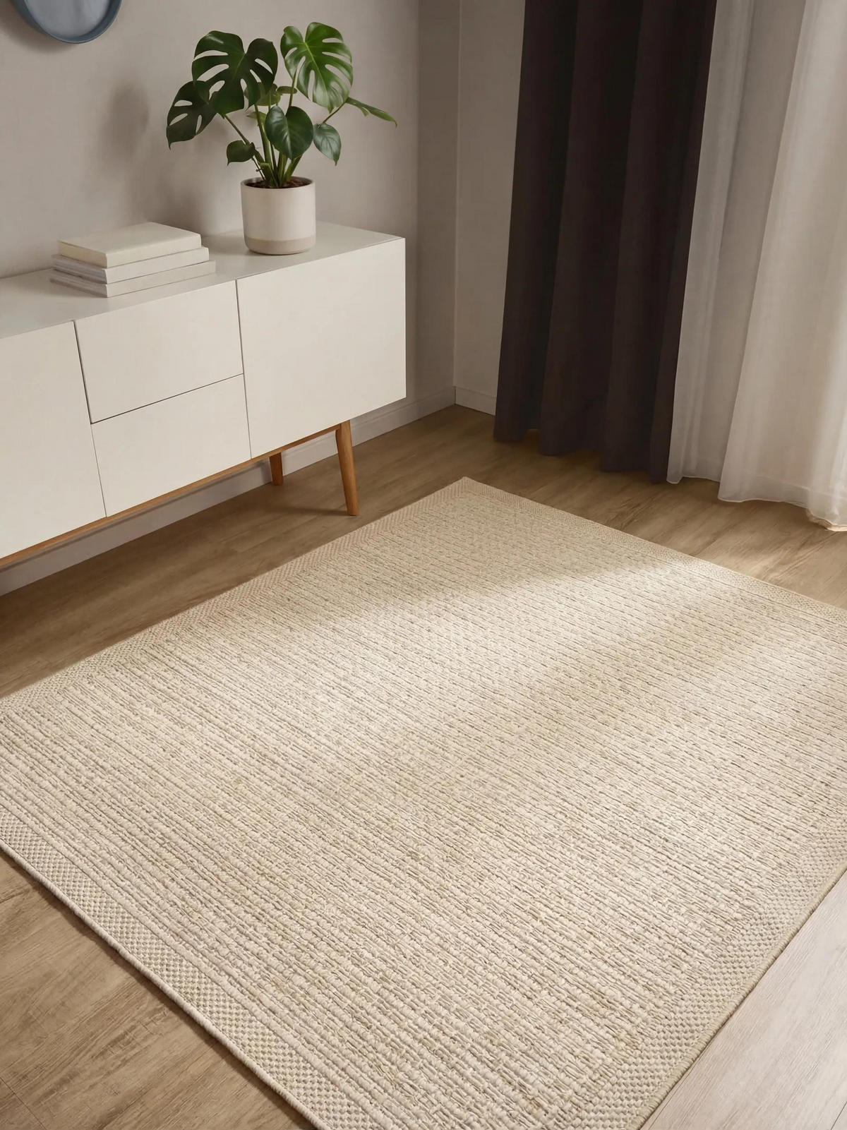 OUTDOORTEPPICH Iowa Cream 195/195 cm - Creme, Kunststoff/Textil (195/195cm) - benuta