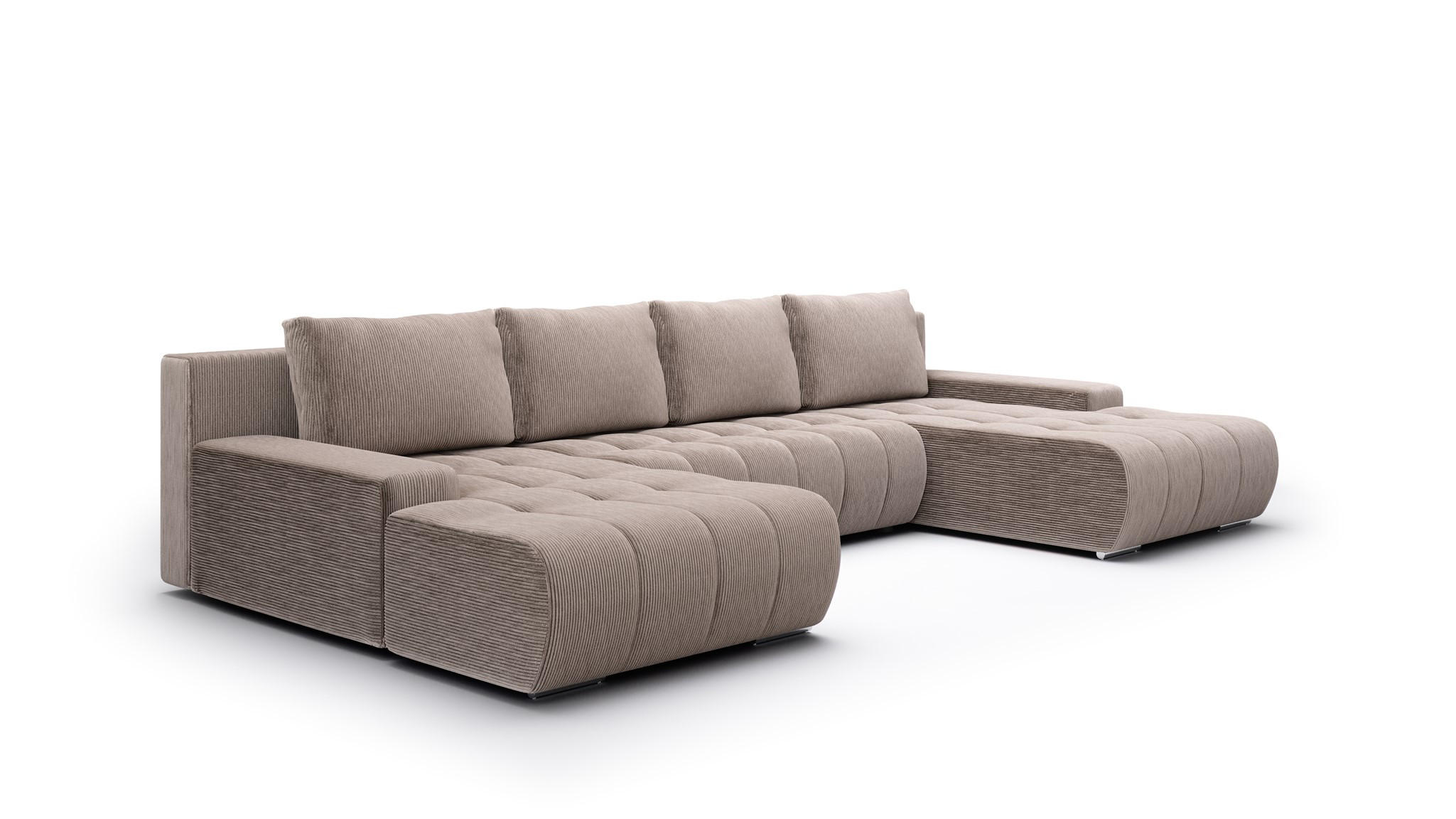 WOHNLANDSCHAFT Vogar In Poso - Hellbraun, Holzwerkstoff/Textil (350/85/185cm) - Fun Möbel