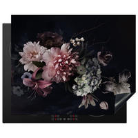 HERDABDECKPLATTE Blumen - Vintage - Pastell - Rosa - Weiß 65x52 cm - Altrosa, Kunststoff (65/0.2/52cm) - MuchoWow
