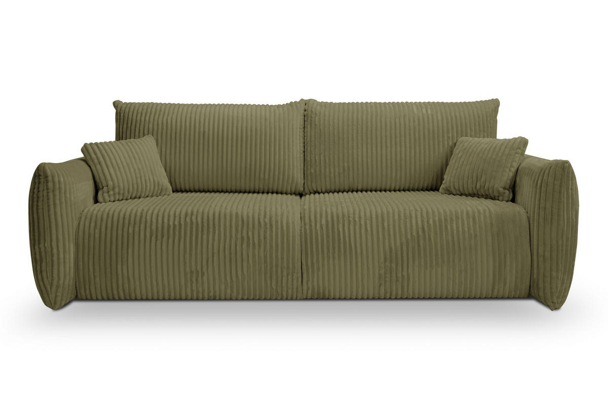 SOFA Hallora - Olive (Tilia 37) - Olivgrün, Holzwerkstoff (240/88/108cm) - Möblo