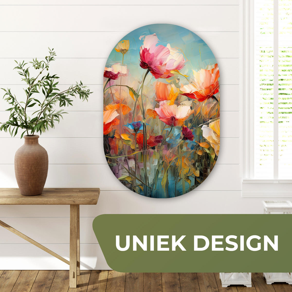 WANDBILD Blumen - Aquarell - Kunst - Botanisch - Natur Wanddeko Schlafzimmer 60x90 cm - Orange, Kunststoff (60/90cm) - MuchoWow