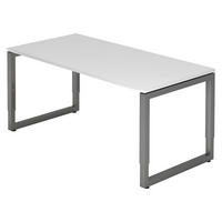 SCHREIBTISCH Serie-R 80/160/74 cm in Weiß/Graphitfarben - Graphitfarben/Weiß, Holzwerkstoff (80/160/74cm) - bümö