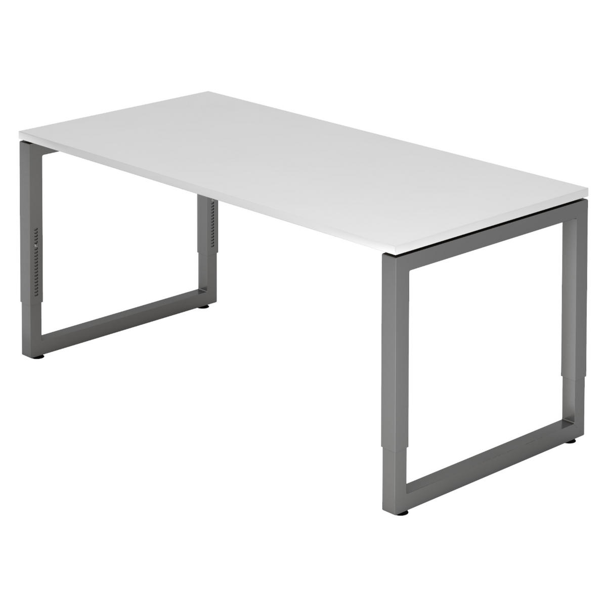 SCHREIBTISCH Serie-R 80/160/74 cm in Weiß/Graphitfarben - Graphitfarben/Weiß, Holzwerkstoff (80/160/74cm) - bümö