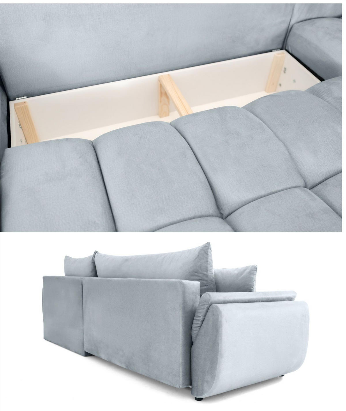 ECKSOFA Collin Mit Schlaffunktion - Hellgrau, Holzwerkstoff/Textil (185/280cm) - Fun Möbel