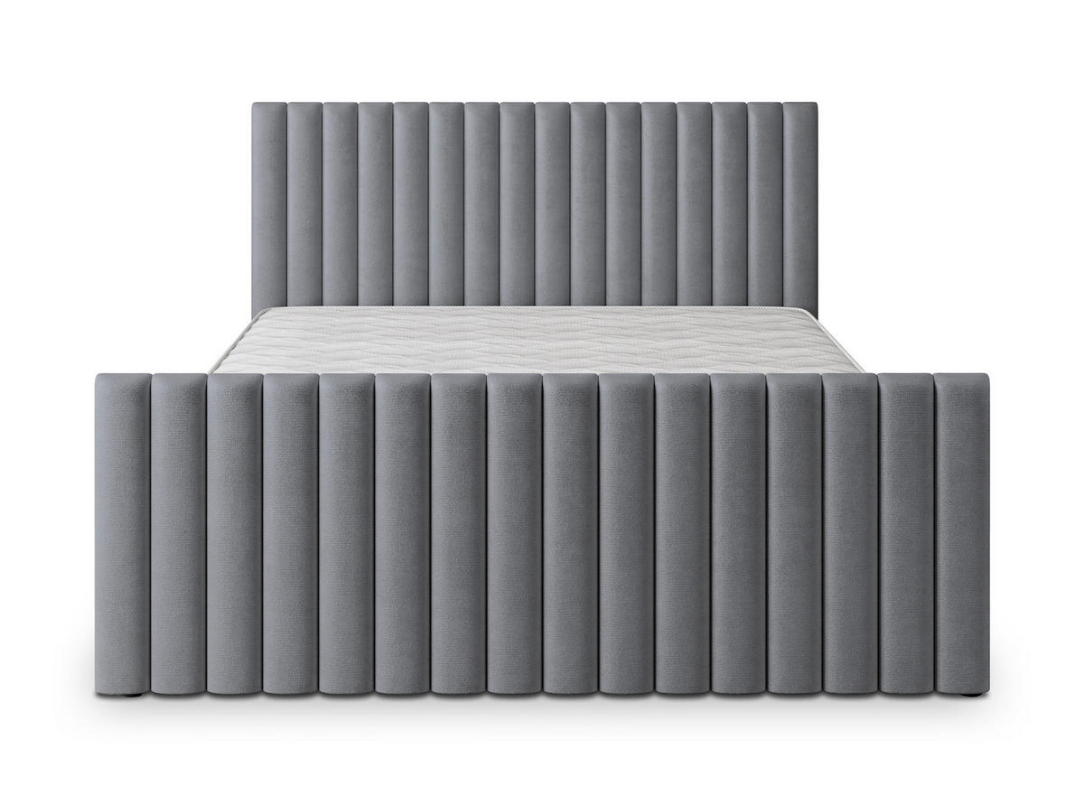 POLSTERBETT CANOVA K 120x200 cm mit Bettkästen - Grau - Grau, Holz/Textil - MASSENO