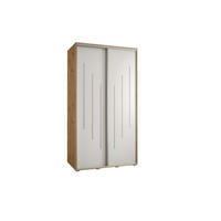 SCHWEBETÜRENSCHRANK 235,2/130/60 2-türig - Silberfarben/Weiß, Holz/Metall (130/235/60cm) - Abiks Möbel