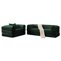 SITZGARNITUR DE-35226 3-Sitzer Grün - Grün, Textil (78/65/190cm) - ComfortXL