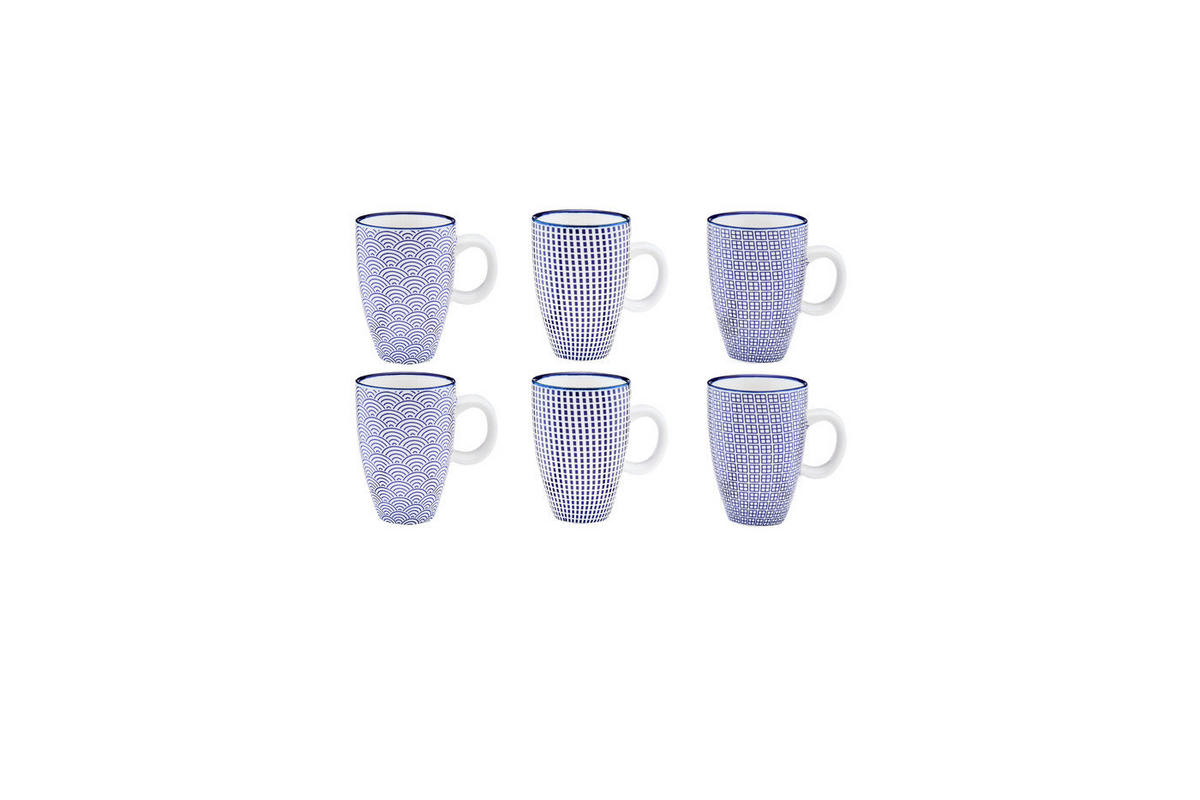 TASSEN Pattern 90ml - 6er-Set - Dunkelblau - Blau, Keramik (0.09L) - Björn