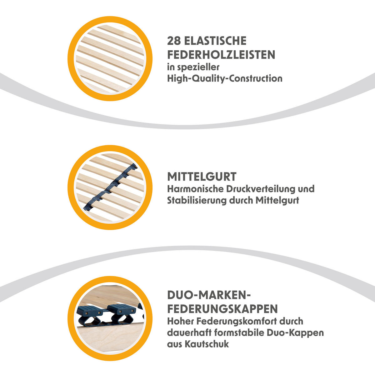 LATTENROST 70x200 cm – Ergonomischer 7-Zonen Lattenrahmen aus Buchenholz - Buchefarben/Braun, Holz (70/200cm) - Sleepneo