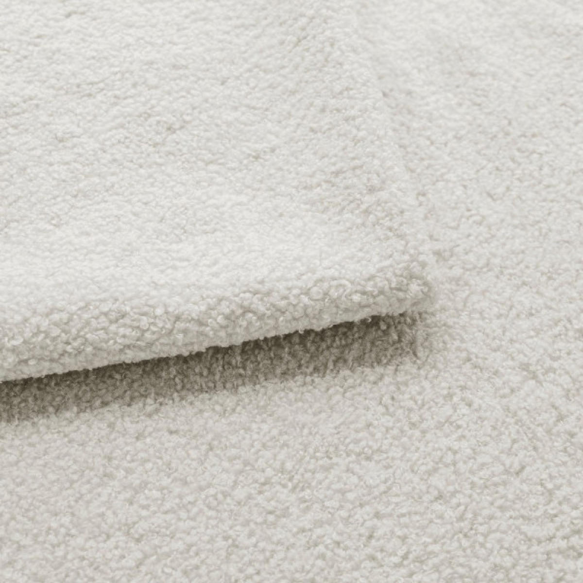 POUF Ecru ALOO Gepolstert Boucle Lambi - Weiß, Textil (82/41/75cm) - Sepro Meble