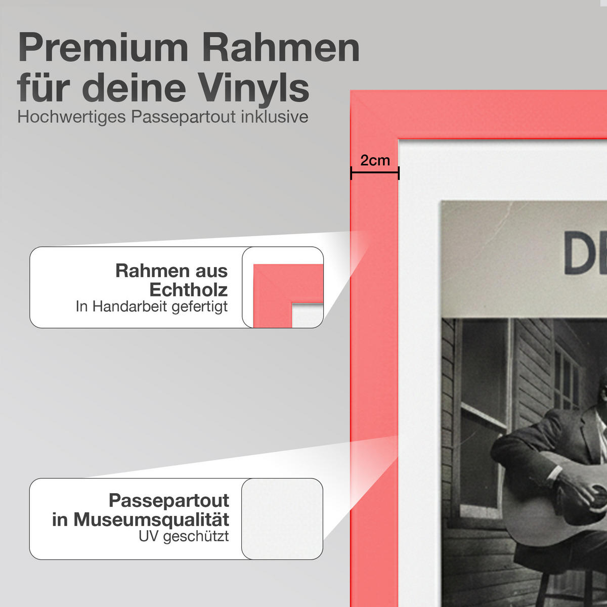 SCHALLPLATTEN BILDERRAHMEN 40/60 2er Set - Rot, Holz (60/40cm) - K-Möbel