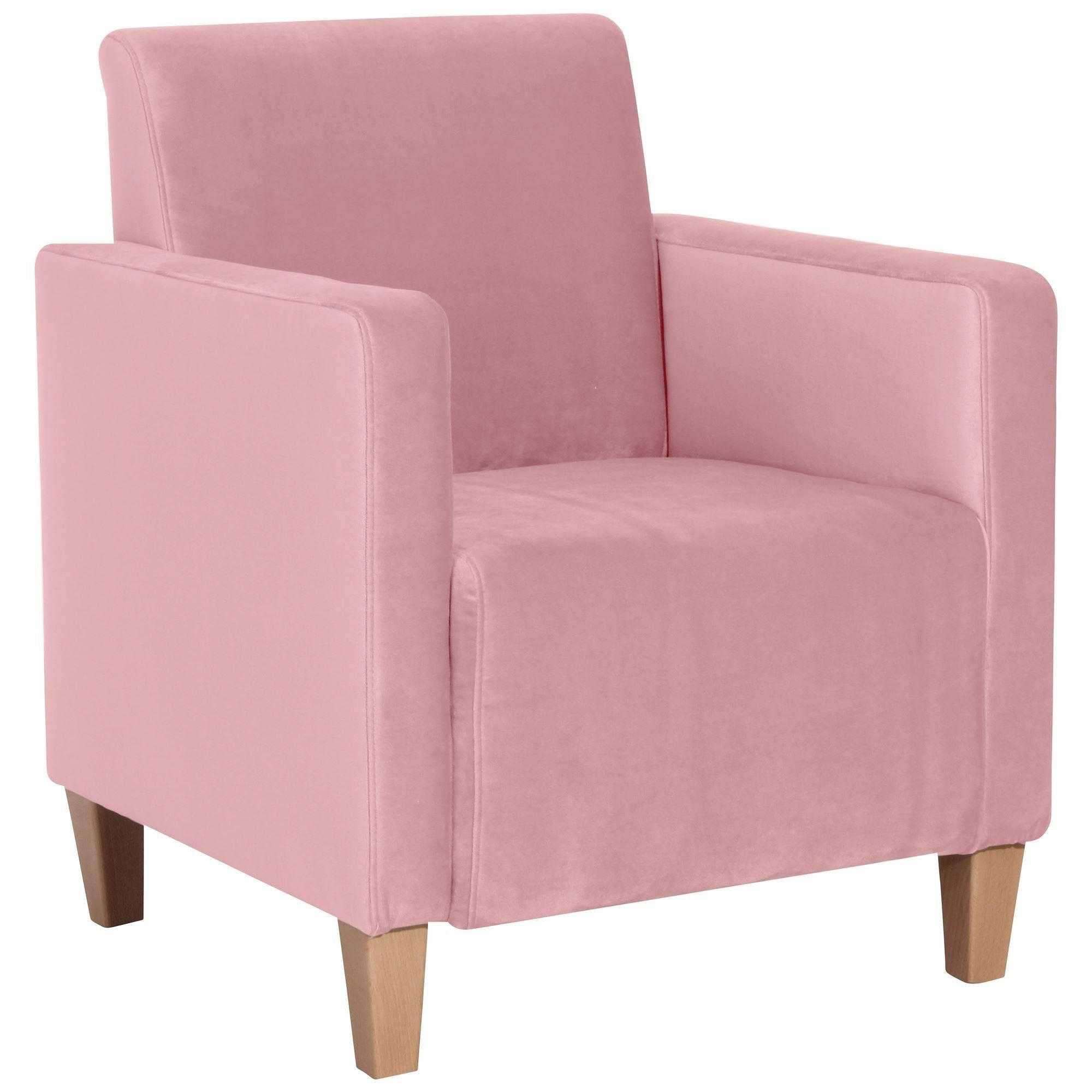 SESSEL Karol Bezug Samtvelours Buche natur / rosé - Rosa, Kunststoff (71/81/70cm) - 58aufmkessel