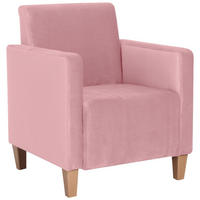 SESSEL Karol Bezug Samtvelours Buche natur / rosé - Rosa, Kunststoff (71/81/70cm) - 58aufmkessel
