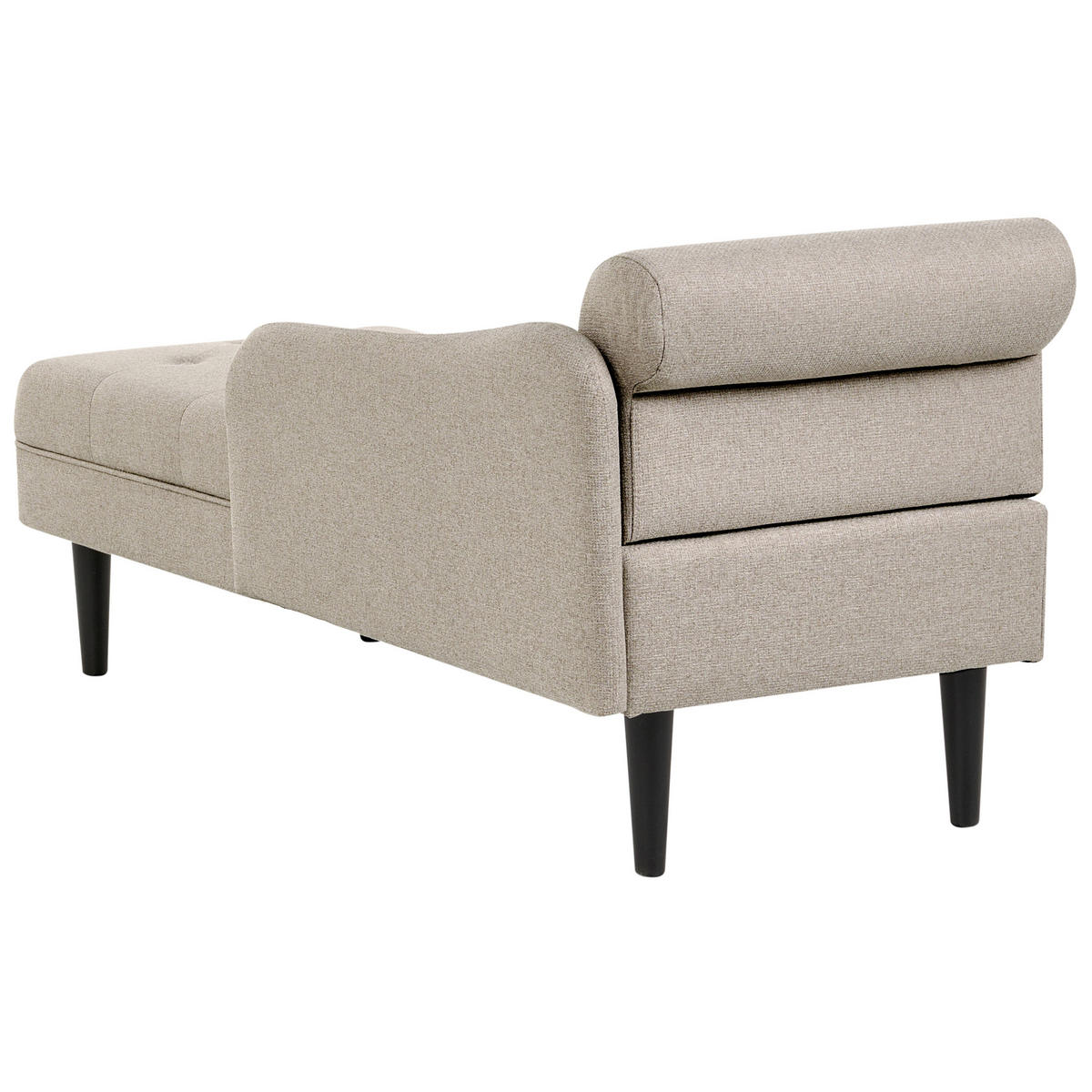 ČALOUNĚNÉ LEHÁTKO CHAISE LONGUE LEVOSTRANNÉ Látka Béžové Yvoire - černá/béžová, textil (68/72/151cm) - Beliani