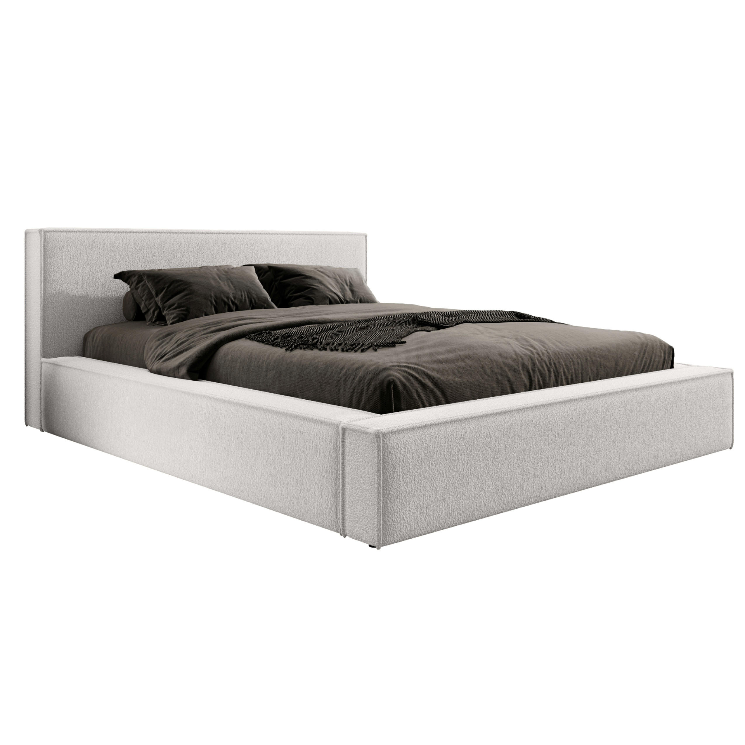 POLSTERBETT mit Bettkasten Salby 120x200 cm, Creme - Creme, Textil (120/200cm) - Meblito