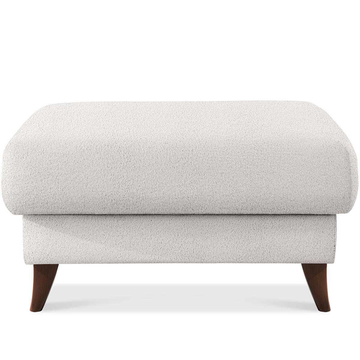 HOCKER GUSTAVO Bouclé, Weiß - Weiß, Holz/Holzwerkstoff (92/49/92cm) - KONSIMO®