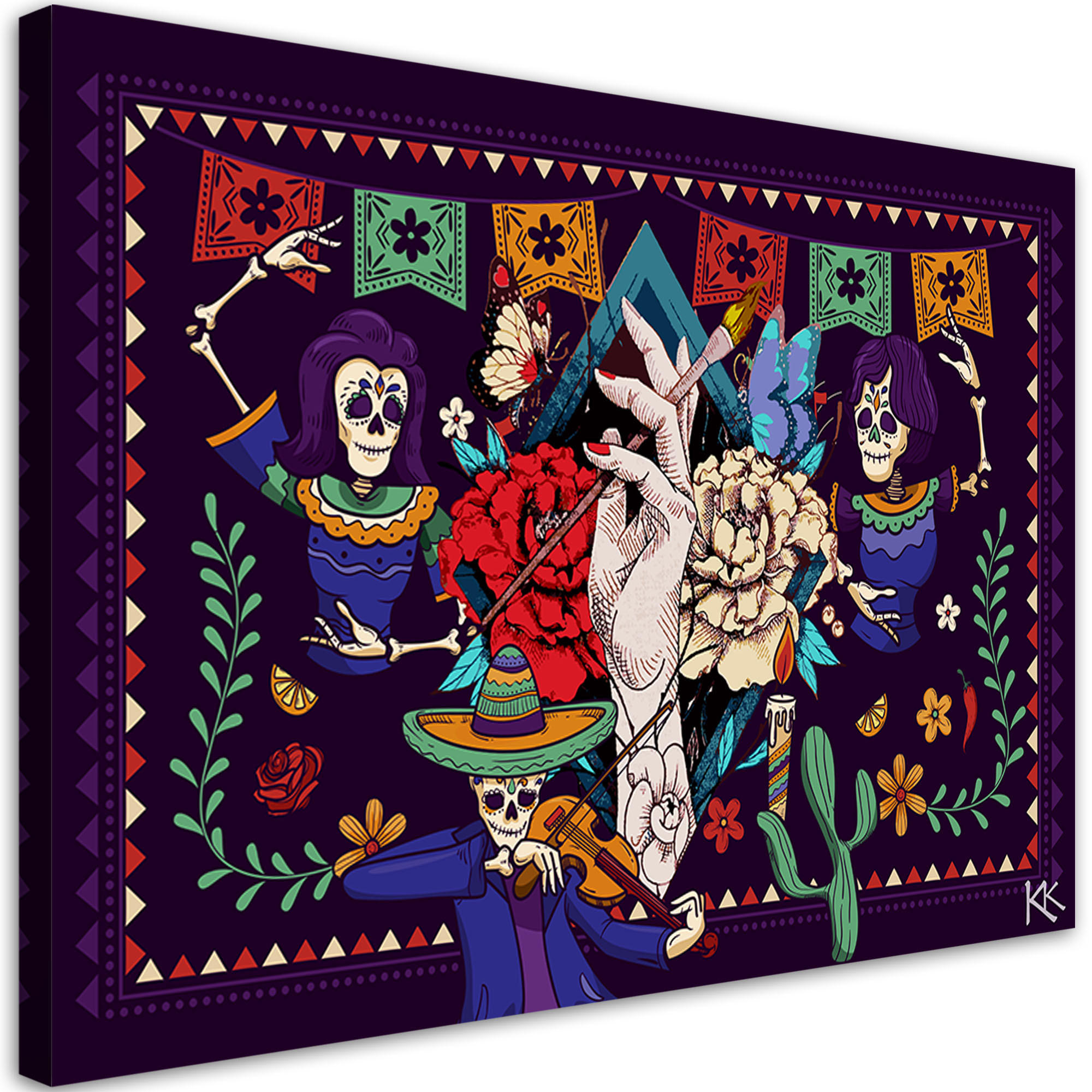 WANDBILD mexikanische abstraktion - Multicolor, Textil (60/40cm) - Feeby