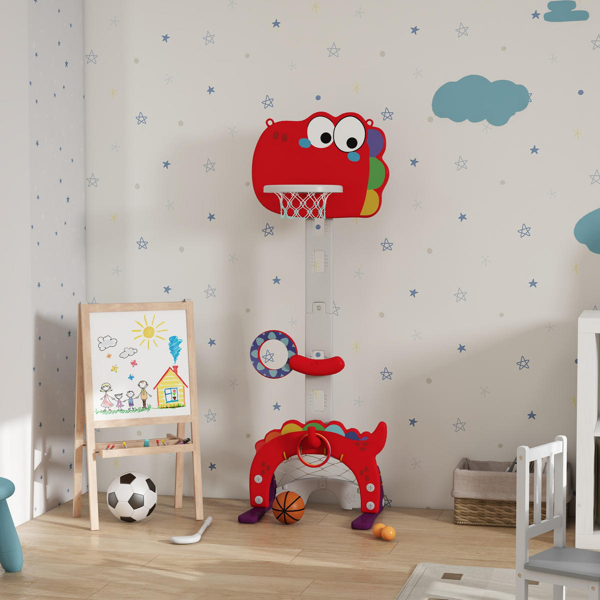 BASKETBALLKORB DE-18378 Bunt - Rot, Kunststoff (51/46cm) - ComfortXL