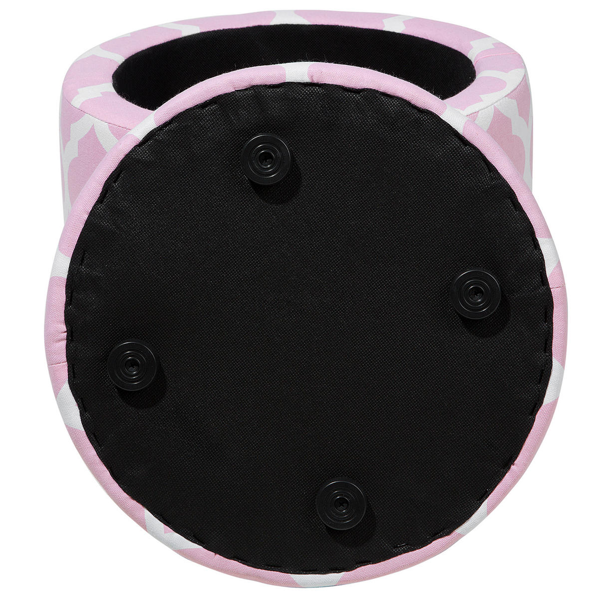 HOCKER Tunica 35/35/30 cm - Pink, Naturmaterialen/Textil (35/30/35cm) - Beliani