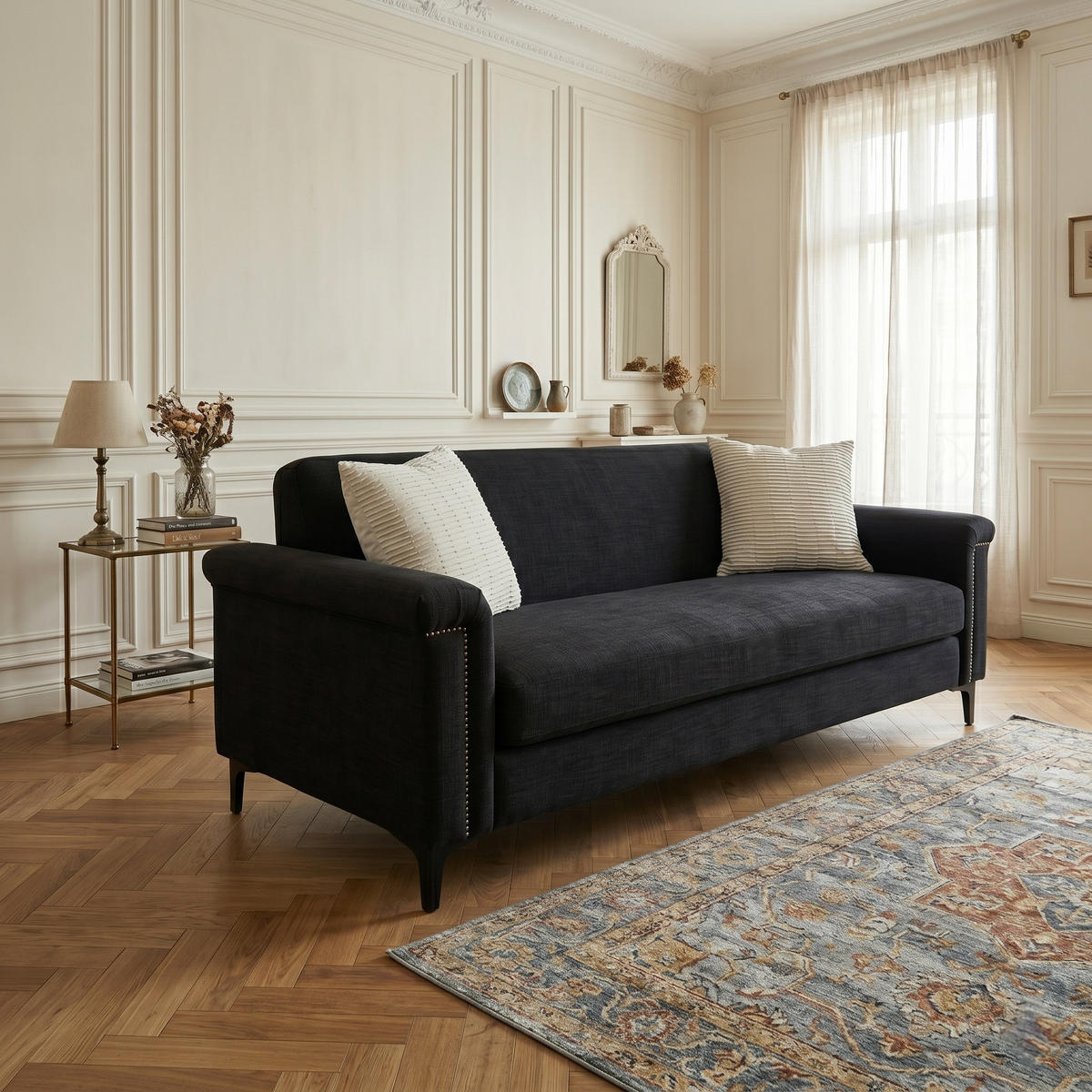 SOFA 2-Sitzer 172/73,5/81,5 cm Schwarz - Schwarz, Textil (73.5/81.5/172cm)