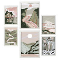 POSTER Set Mit 6 Komplexe Natur 1 A3 & A4 Weißer Rahmen - Weiß, Papier (29/3cm) - Nacnic