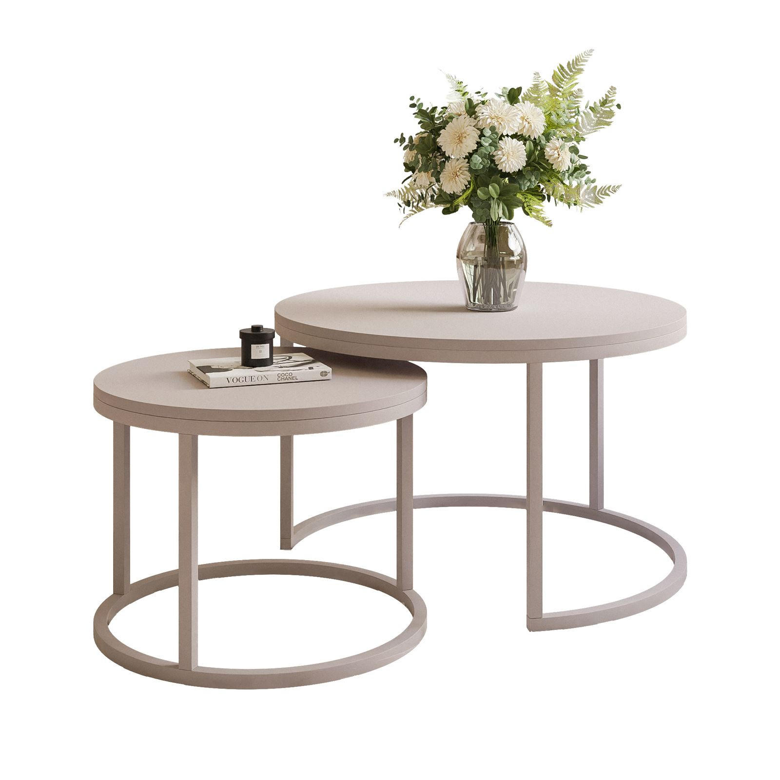 Lookway Couchtisch Beige, Kaschmir 70x48x70 cm