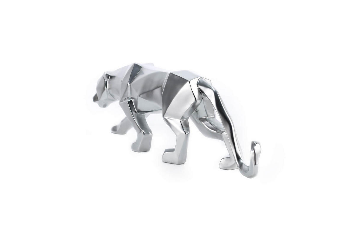 SKULPTUR Silber 48/15 cm - Silberfarben, Stein (1/15/11cm) - KUNSTLOFT