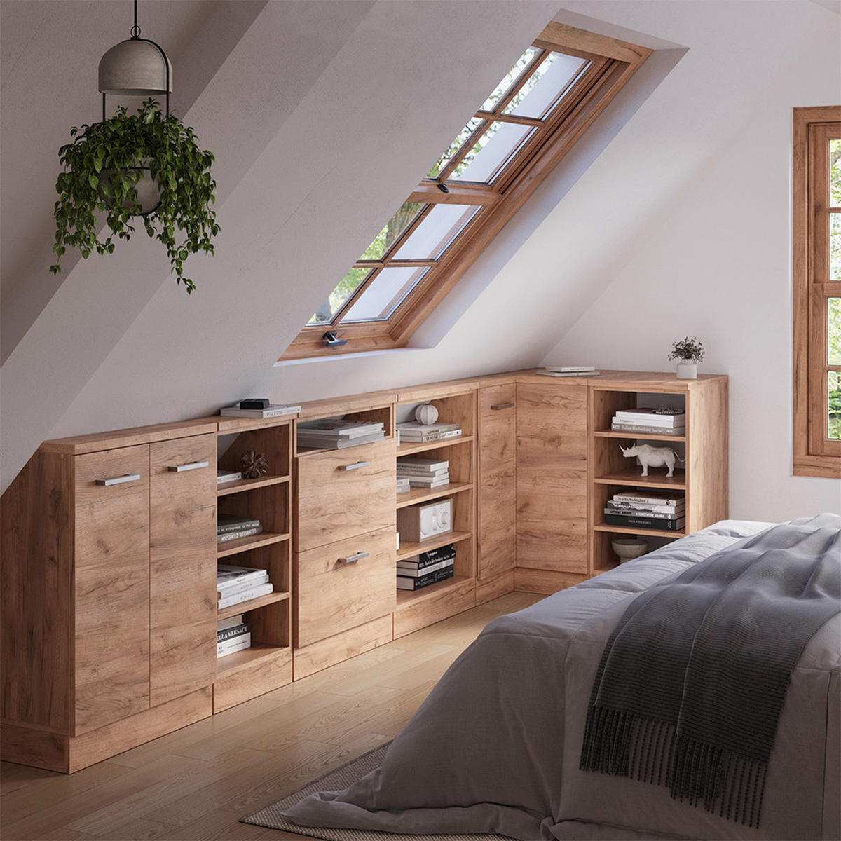 DACHSCHRÄGENSCHRANK ECKSCHRANK Rion Goldkraft Eiche 75.6 x 81.6 cm mit 1 Tür - Honigeiche, Holzwerkstoff (75.6/81.6/75.6cm) - Vicco