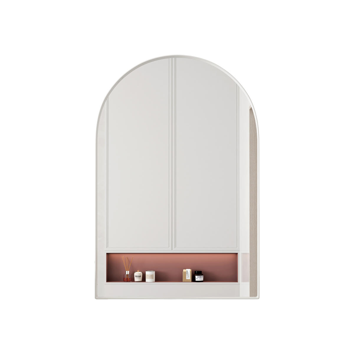 SPIEGELSCHRANK 91x61x12cm in Weiß mit Metallrahmen und gehärtetem Glas - Weiß, Glas (61/12/91cm) - Modfu