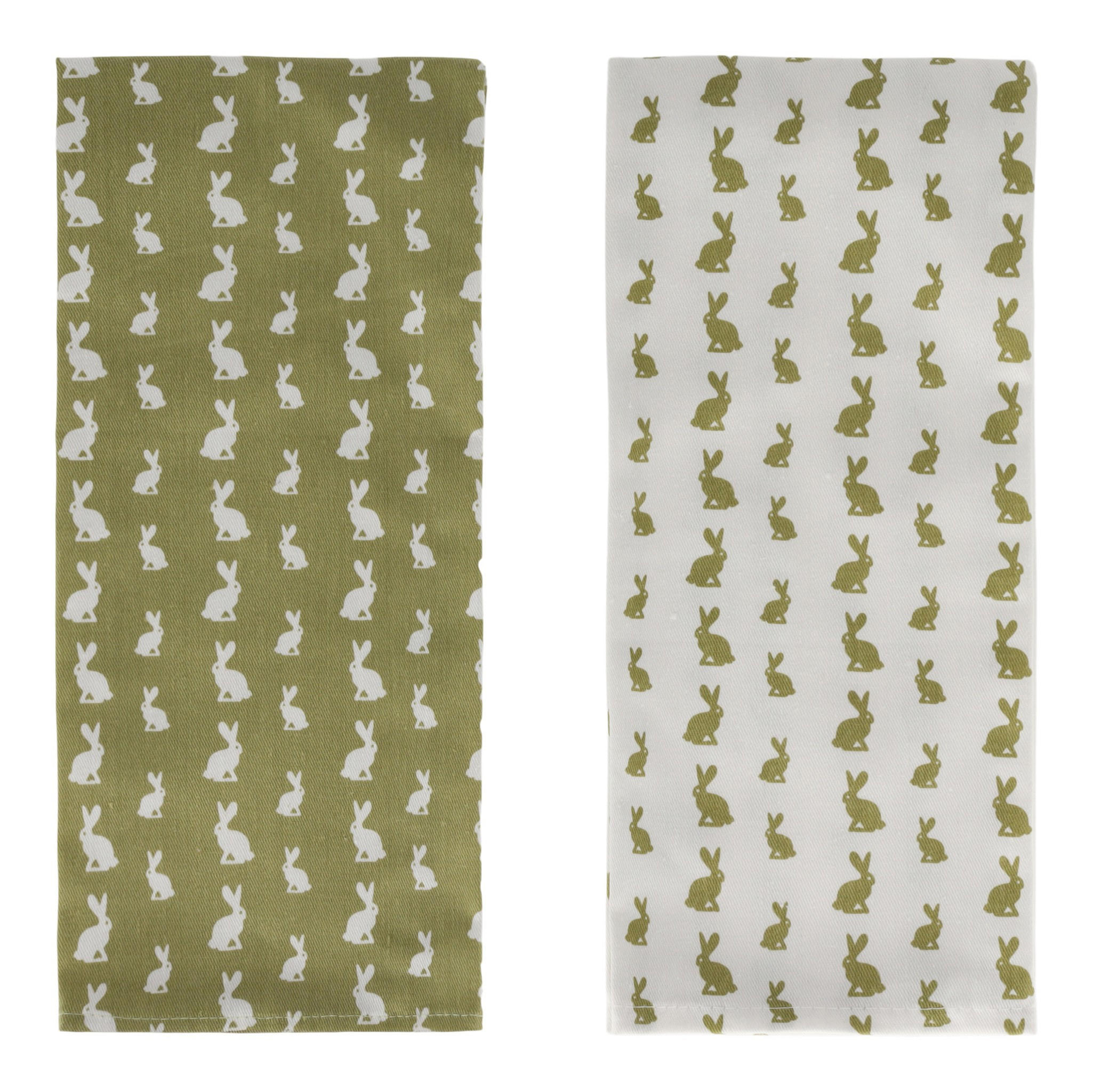 GESCHIRRTUCH-SET Hare - Dunkelgrün, Textil (45/70cm) - home&you