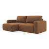 ECKSOFA mit Schlaffunktion links Strukturstoff Stoff Orange - Beige/Terra cotta, Kunststoff/Textil (149/244cm) - Makamii