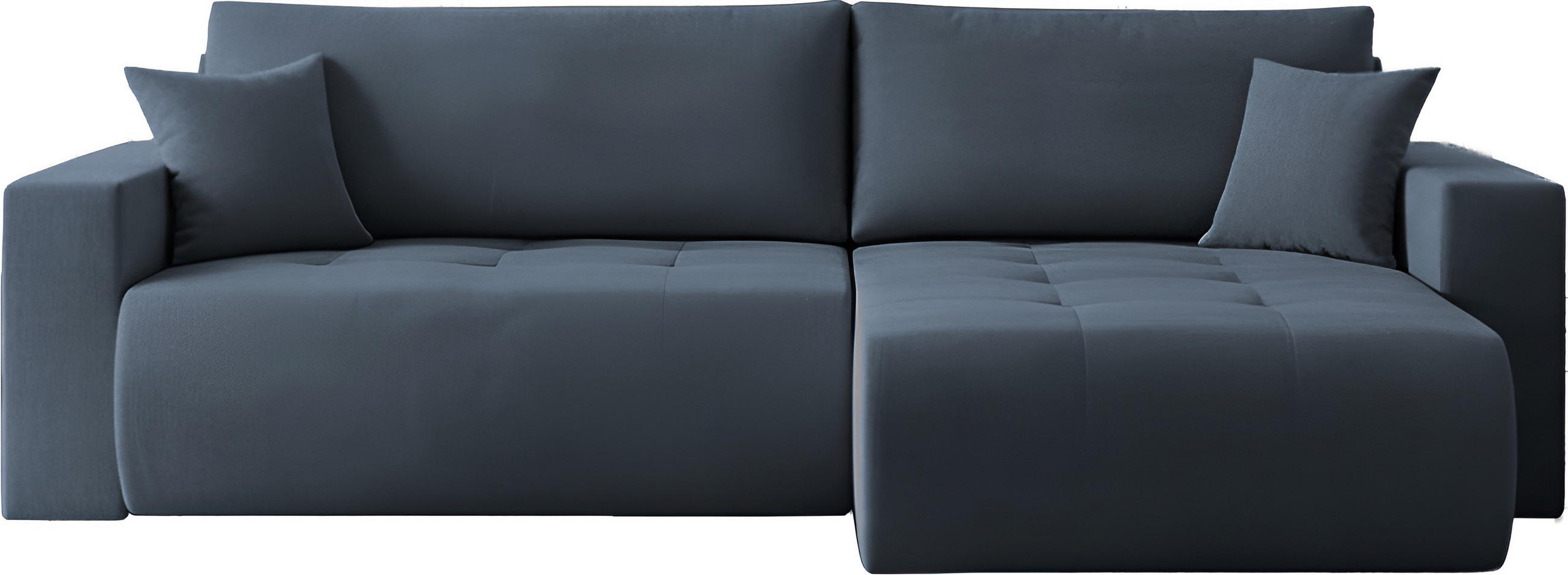 ECKSOFA Alva 3-Sitzer Universall Rechts/Links, Strukturstoff Dunkelblau 277/154/83 cm - Schwarz/Dunkelblau, Textil (277/154cm) - WFL GROUP