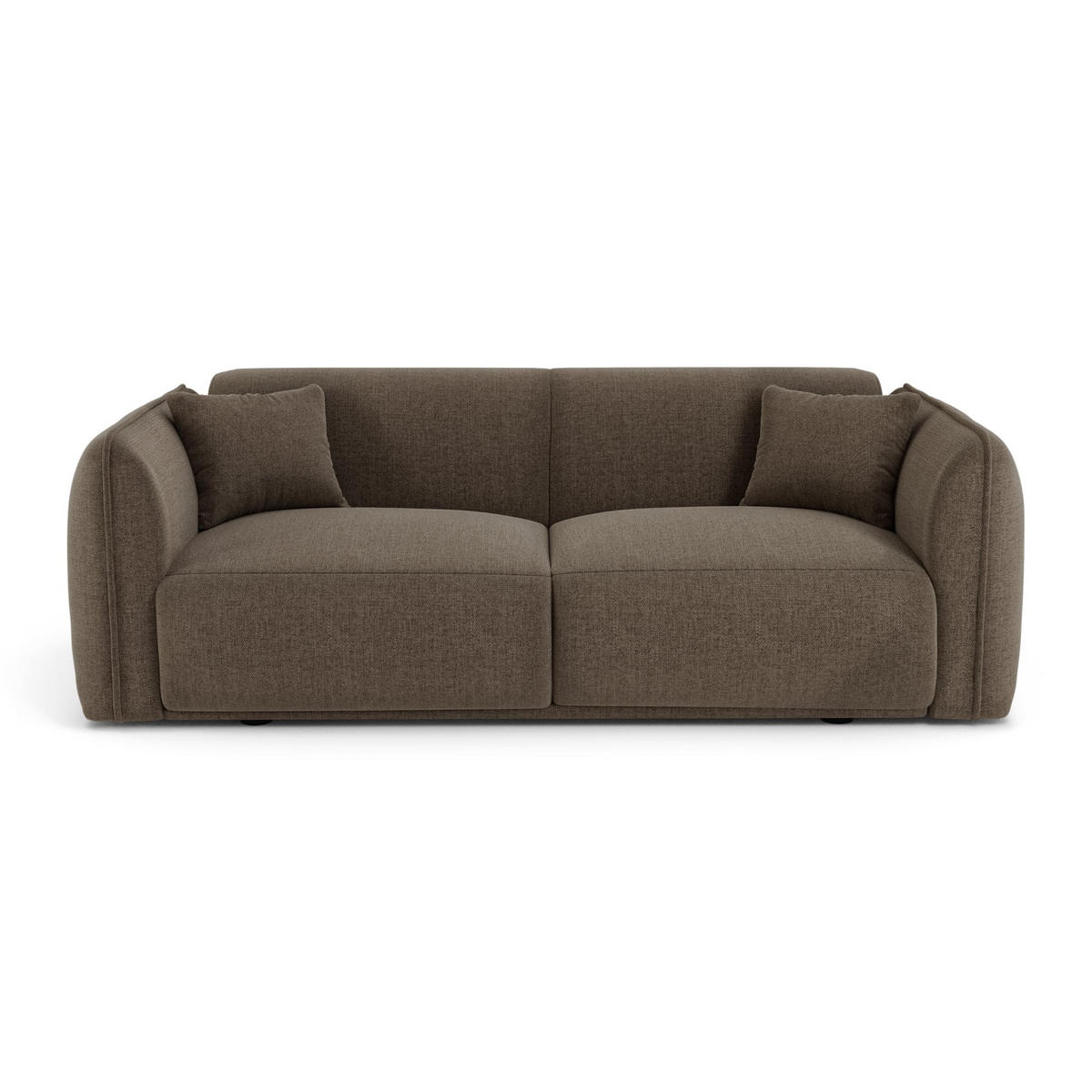 3-SITZER-SOFA LUSH Kettgewebe mit weichem Griff Marron glacé 206cm - Hellbraun/Braun, Textil (206/72.5/90cm) - Premium Interiors
