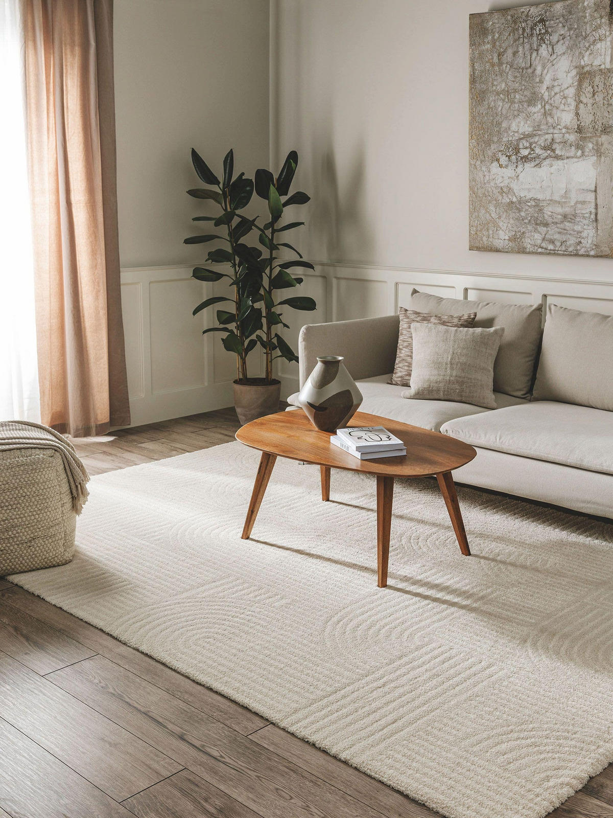 TEPPICH Tacoma Cream 80x150 cm - Creme, Textil (80/150cm) - benuta Nest