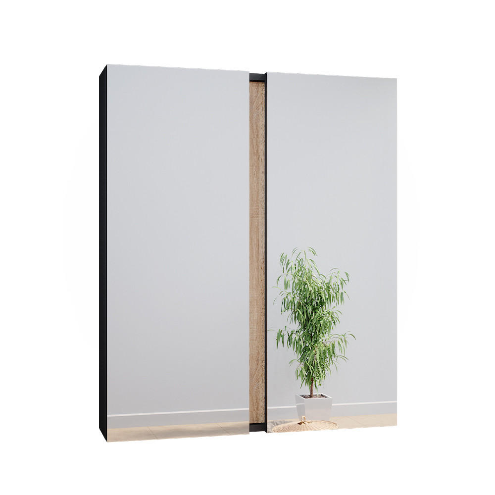 BADSPIEGELSCHRANK Gloria Anthrazit 70.4 x 84 cm mit 2 Türen - Anthrazit/Sonoma Eiche, Holzwerkstoff (70.4/84/15.9cm) - Vicco