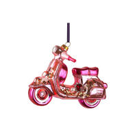 BAUMSCHMUCK Motorroller, Glas / Polyresin, Rosa - Rosa, Glas (7/11/14cm) - Gift Company