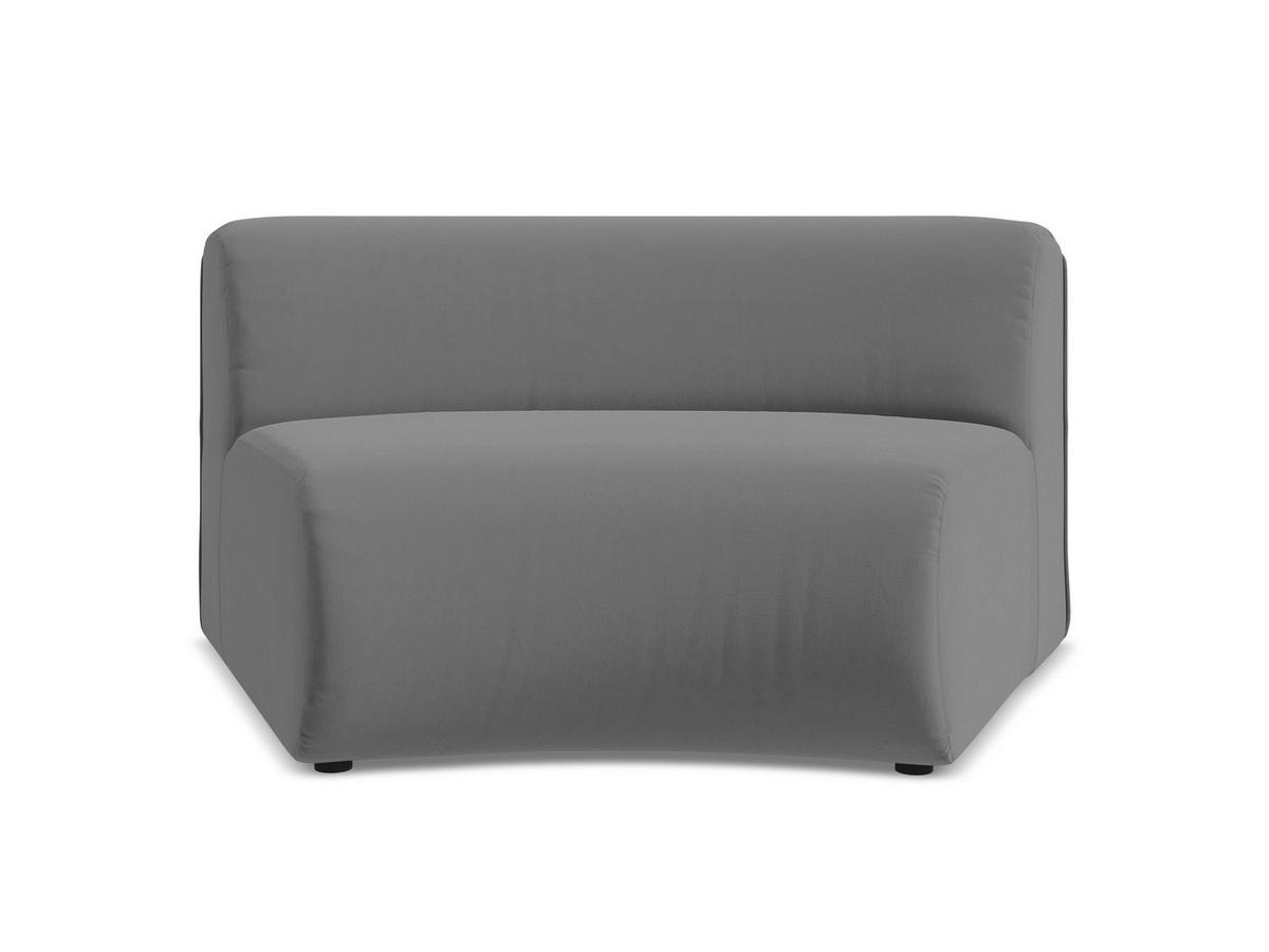 SOFAELEMENT Samt Stoff Grau - Dunkelgrau/Schwarz, Kunststoff/Textil (147/70/89cm) - Makamii