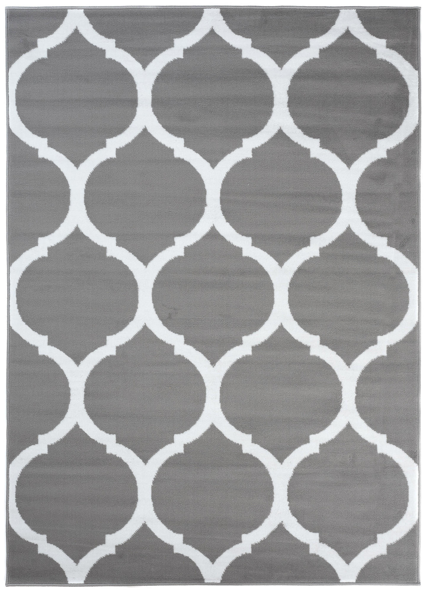 TEPPICH LUXURY Grau Marokkanisch Rauten Gitter 250/300 cm - Hellgrau, Textil (250/300cm) - Tapiso