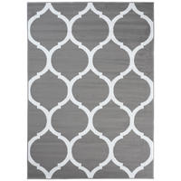 TEPPICH LUXURY Grau Marokkanisch Rauten Gitter 250/300 cm - Hellgrau, Textil (250/300cm) - Tapiso