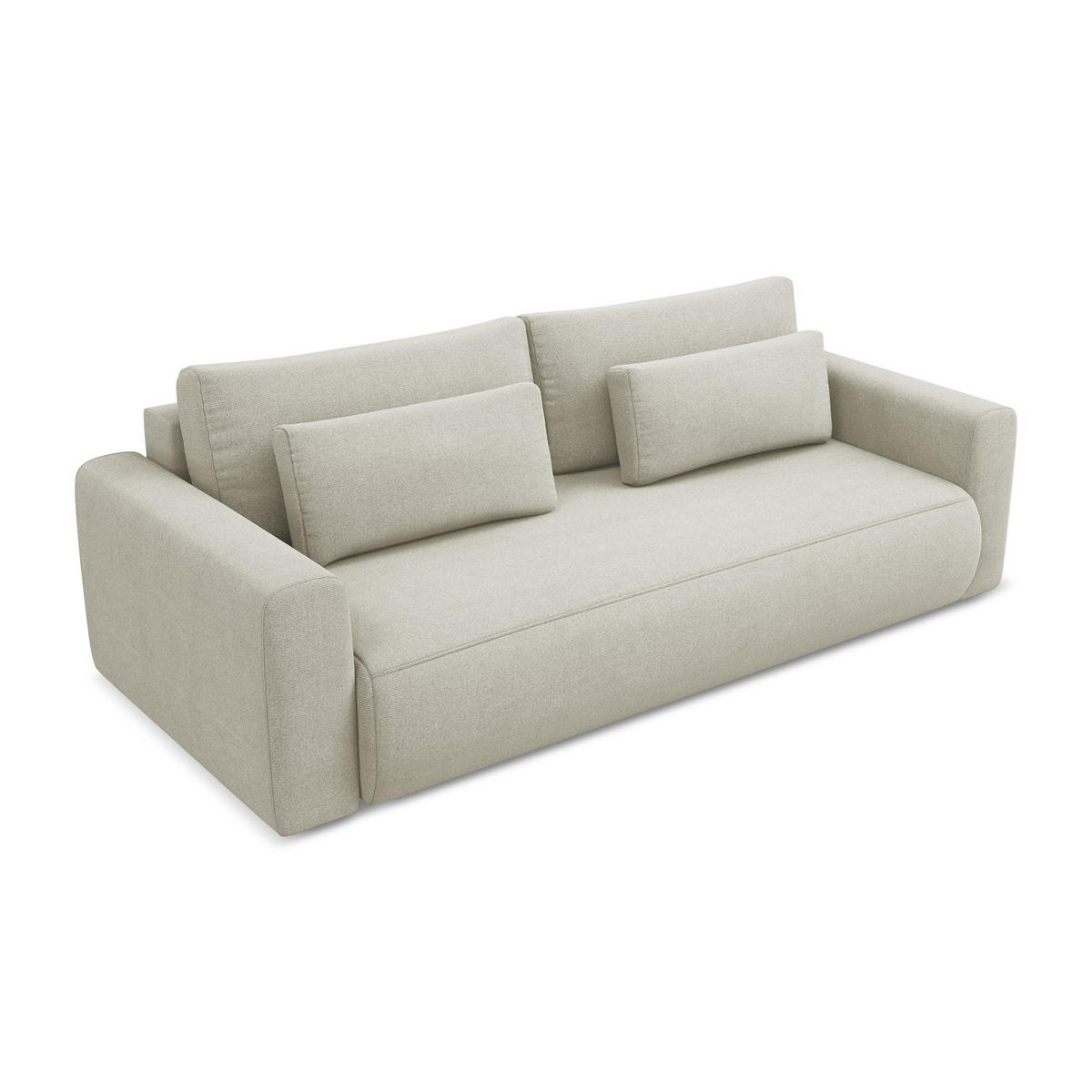 3-SITZER SOFA mit Schlaffunktion Strukturstoff Stoff Beige - Beige/Creme, Kunststoff/Textil (238/82/105cm) - LaMiaSofa