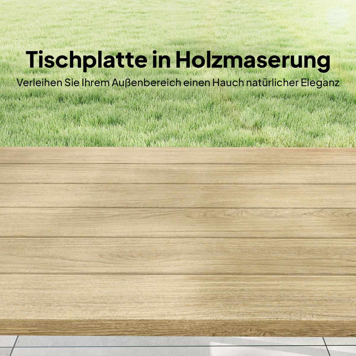 GARTENTISCH aus Metall Schwarz, Braun - Schwarz/Braun, Metall (100/55/45cm) - Outsunny